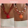 Summer Ocean Vacation Style Shell Necklace With Irregular Beads For Women
