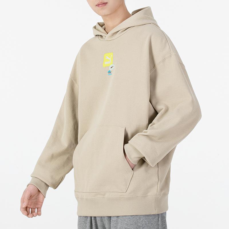 Puma Oversize Trend Graphic Hoodie With Sport Logo Men Tops Off-White 536061-64