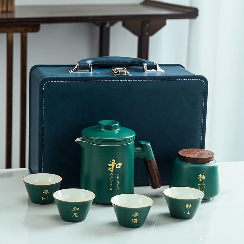 Travel Tea Set, Creative Ceramics, a Pot of Four Cups To Replace the Tea Can, Practical, Business Gifts for Customers