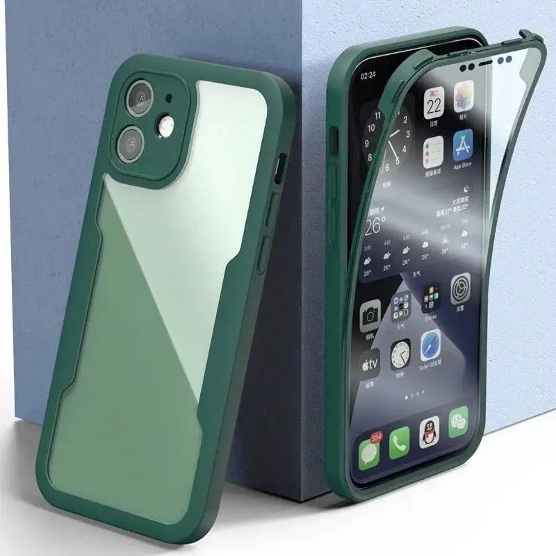 360 Full Cover Case For iPhone 17Air 16 15 14 13 11 12 Pro Max 16Plus Silicone Screen Shockproof Cover Protection Armor Cover