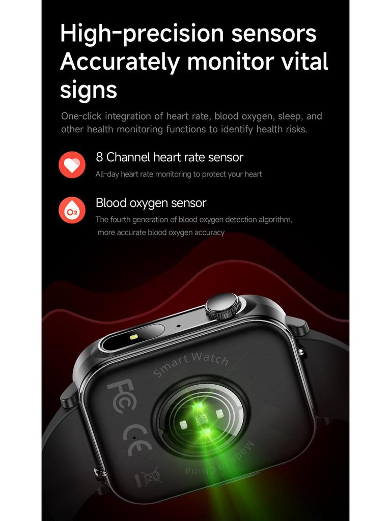 V96 Bluetooth Smartwatch: 1,83"-Bildschirm, Outdoor-Sport, Herzfrequenz- und Blutdrucküberwachung