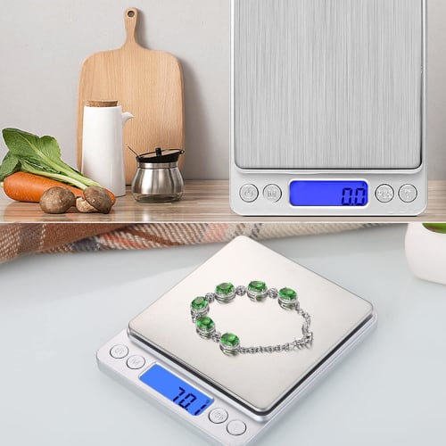 3kg 0.1g Increments Digital Scale with Battery, 2 Trays, and Simple Japanese Instruction Manual