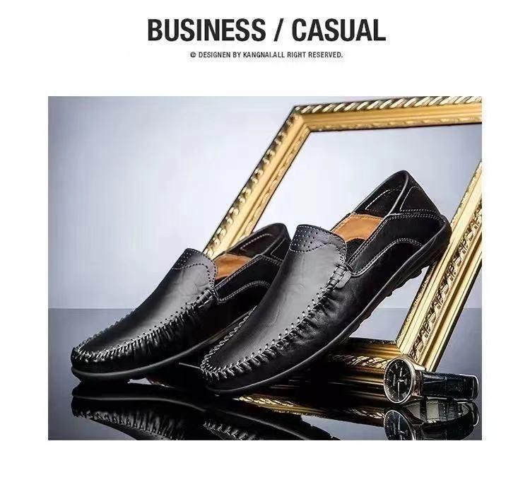 Mocassini da Uomo in Pelle Slip-On per Primavera e Autunno - Scarpe Casual da Guida con Suola Morbida