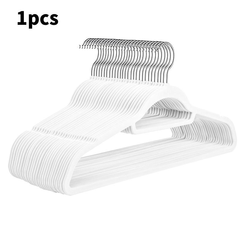Velvet Flock Hangers Non Slip 360 Degree Hook Coats Hanging Plastic Adjustable