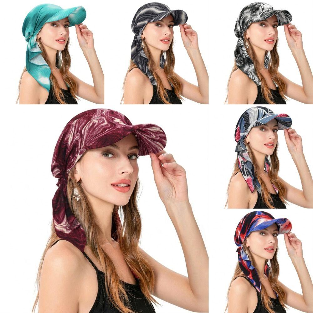 Breathable Strapped Baseball Cap with Brim Turban Hat Summer Headscarf Hat Everyday Outfits