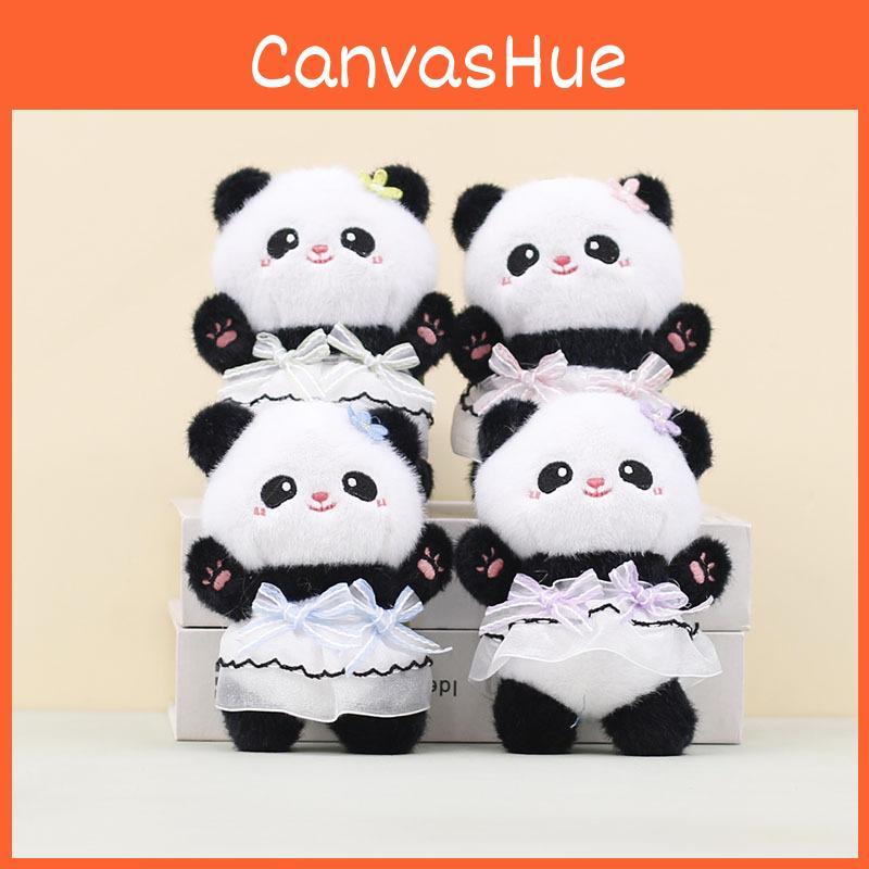 Keychain Plush Panda Pendant With Wearing A Gauze Skirt With A Design Bow