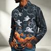 Herren Langarmshirt Halloween-Print Lockerer Schnitt Lässiges Oberteil