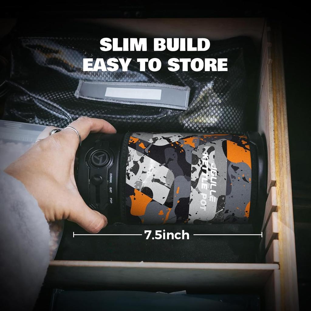 Elektryczny Ekspres do Kawy French Press, 120V 2-w-1 Gotuj i Wciskaj, Przenośny na Kemping i w Podróż, 6-Minutowe Parzenie