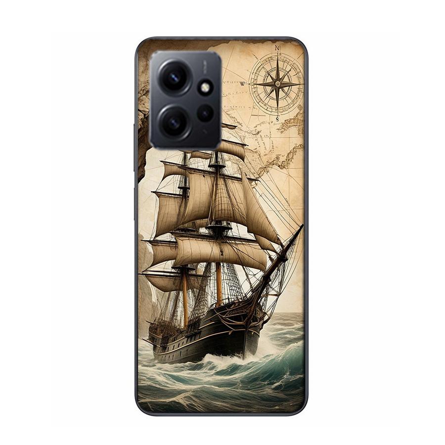 Compass Map Voyage Phone Case For Redmi 12 13C 12C 15C 9 10 10C Note 13 Pro Plus 14 15 Pro 9T 9C 9A TPU Soft Cover Clear Cell Ca