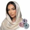 Shiny Women’s Headscarf Lightweight Modest Wrap Soft Floral Hijab Prayer Wear