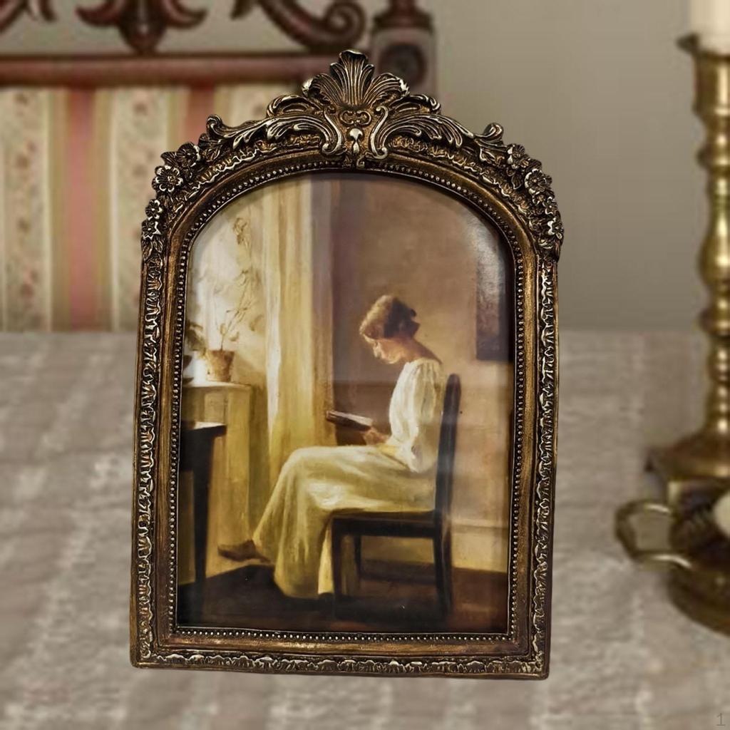 Antique Photo Decor Carved Resin European Tabletop and Wall Hanging Vintage Picture Frame for
