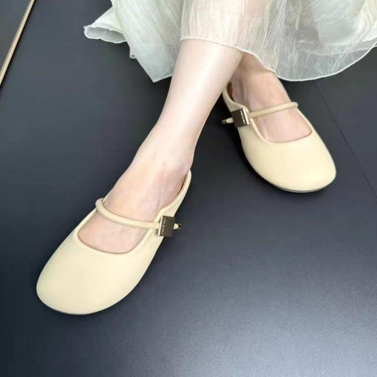 Baotou half slippers women can wear with skirts in summer French Mary Jane shoes soft soles are not tired feet single shoes women