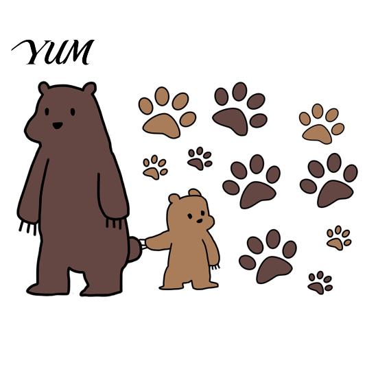 Versatile Wall Decor for Home Office Cute Bear Stickers Kids Room, PVC Waterproof Cartoon Animal Self Adhesive Bedroom Decals, Removable Art