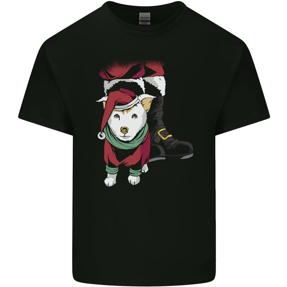Santa With a Puppy Dog Christmas Xmas Kids T-shirt Childrens XL