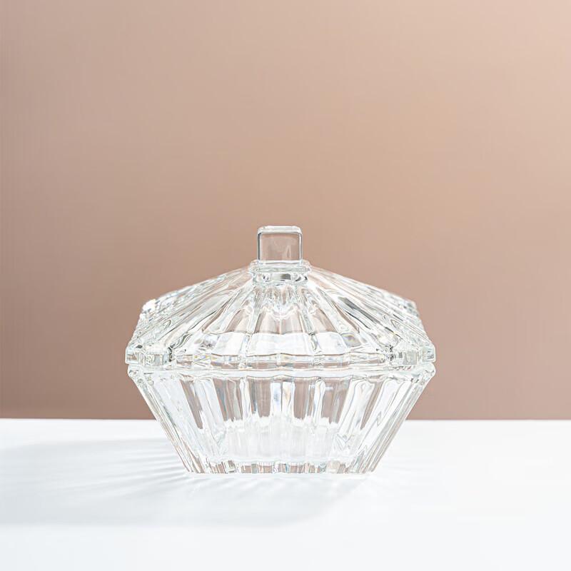 Small Cylindrical Transparent Glass Candy & Storage Box