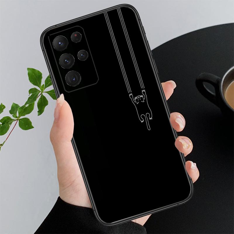 Phone Case For Samsung A55 A16 A56 A36 A35 A15 A53 A54 A33 A34 A25 A05S A52 A52S A14 A26 A71 Cartoon Black Cats