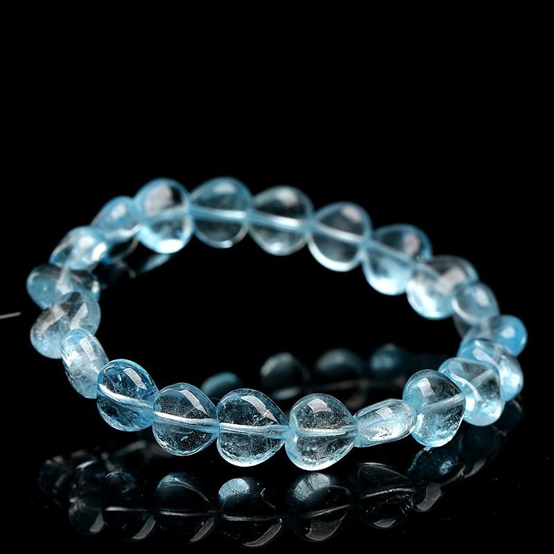 Hongxirui Kristall Natürlicher Blauer Topas Herzförmiges Armband