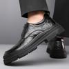Fashion 2025 New Leather Men Casual Shoes Trend Lace Up Oxfords Shoes Comfortable Male Wedding Leather Dress Shoes Men Fashion Flats