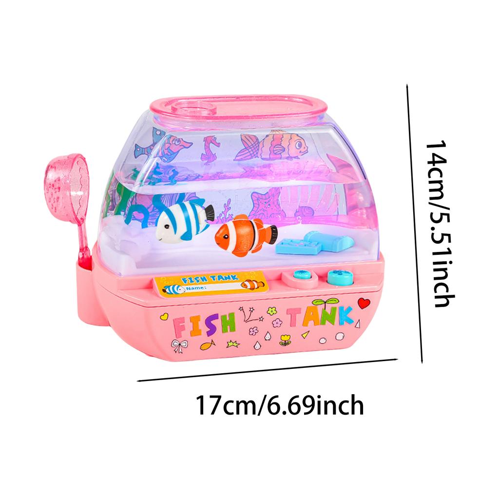 Children's Creative Artificial Aquarium Toys, Mini Simulated Fish Tank, Cartoon, With Music and LED Lights, Educational