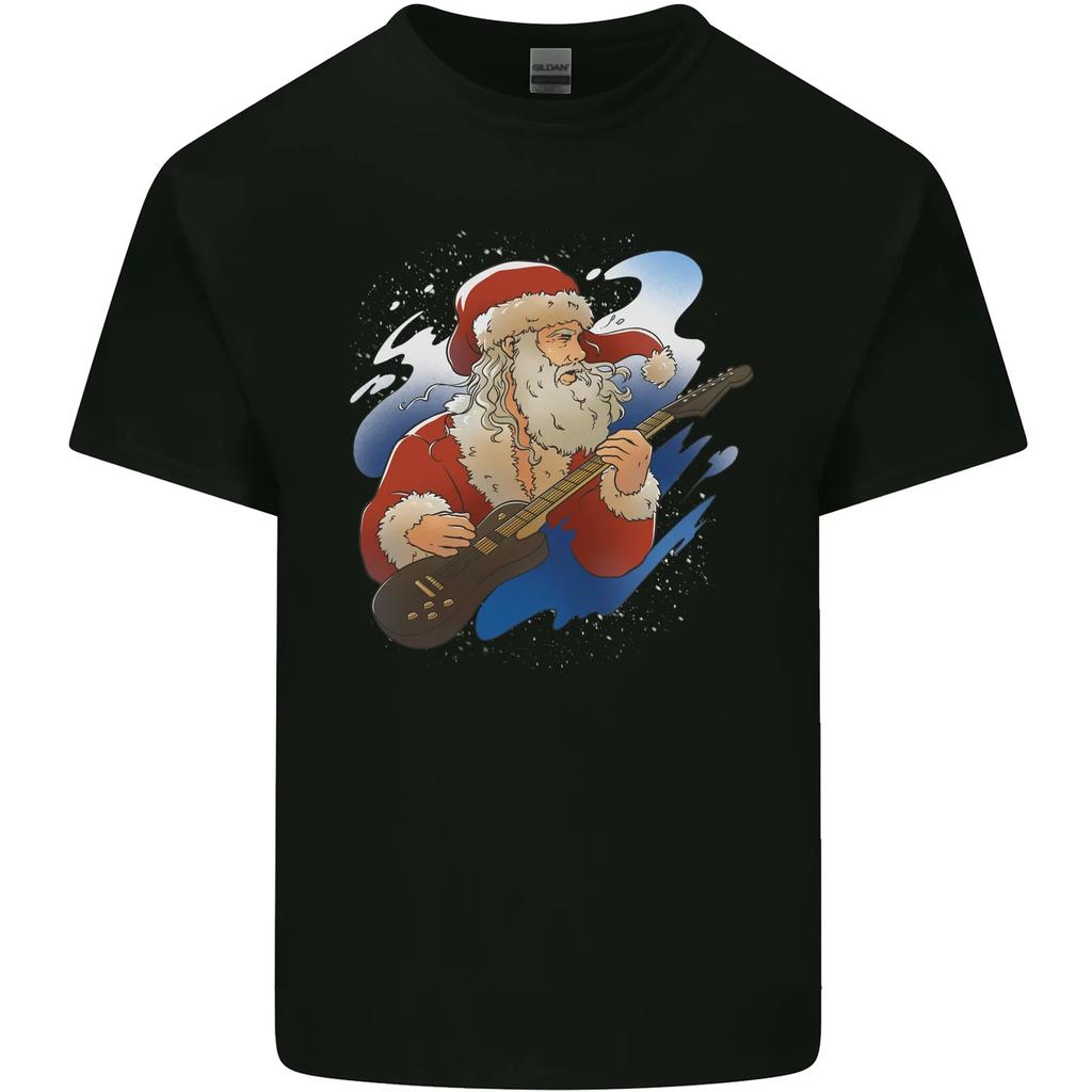 Guitar Santa Funny Christmas Rock n Roll Kids T-Shirt Childrens