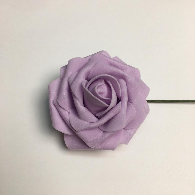 25pcs/8CM Simulated Rose Head with Rod PE Flower Holder foam Flower Head Wedding Party Decoration Hand held Flower Accessories