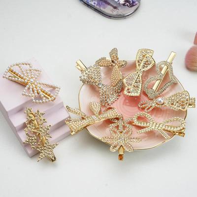 Elegant Retro French Diamond Bow Hair Clip