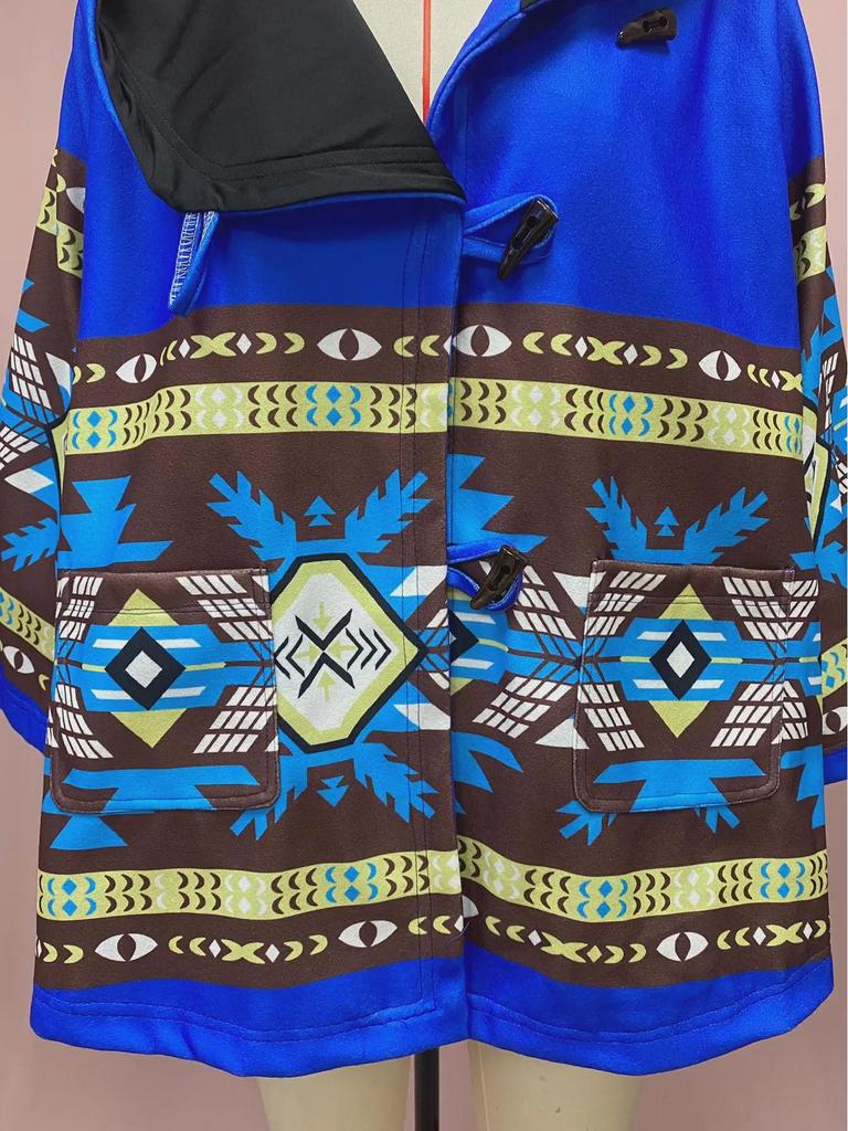 Retro bedruckter Wollmantel für Damen: 5 Farben, 8 Größen, Winterkollektion 2025