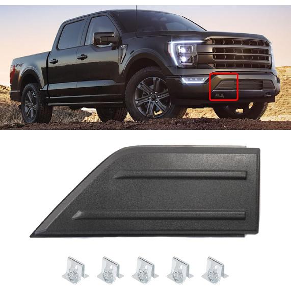 Front Lower Bumper Guards Pads Inserts End Caps Outer Cover Panel Grill for Ford F-150 F150 2021 2022 2023 Passenger Side ML3Z-17E810-AA Exterior