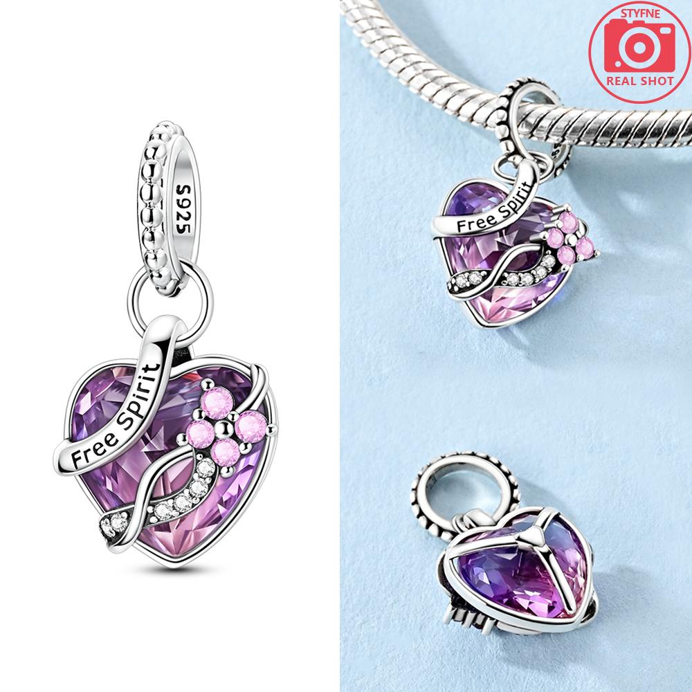 Pendentif Authentique en Cuivre Chat Ballon Rose Chien Animal Dauphin Perle Cœur Compatible Avec Bracelets Femmes Cadeau Saint-Valentin Bijoux