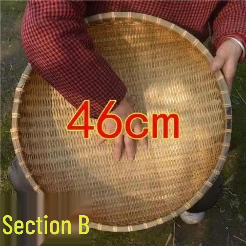 Handwoven Bamboo Winnowing and Storage Basket – Round Basket for Steamed Buns, Fruits, Vegetables, and Draining.