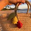 Fashion Pu Leather Tulip Pendant Hanger Bag Charm Multi-color Bag Decoration Car Keyring