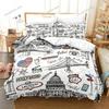 Duvet Cover Statue of Liberty King Size Microfiber World Famous Building Bedding Set New York Landmark Cityscape Comforter Cover