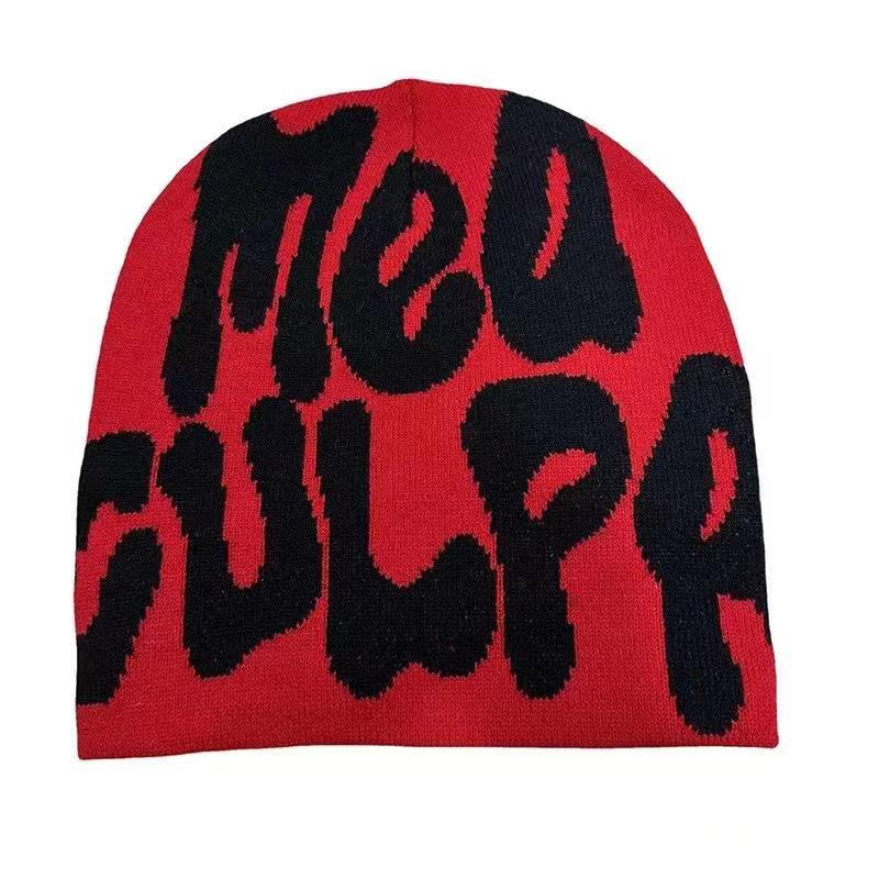 European and American Trendy Letter Jacquard Beanie - Cross-Border Hot-Selling Pullover Knit Hat