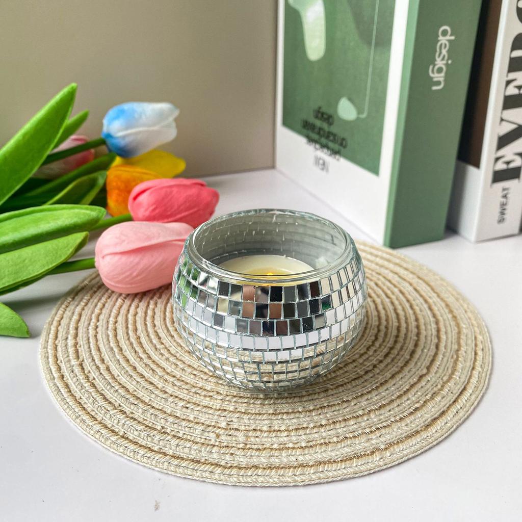 Round Ball Votive Candle Holder Mirrored Ball Tealights Candle Jar for Wedding Birthday Party Table Centerpieces Decors