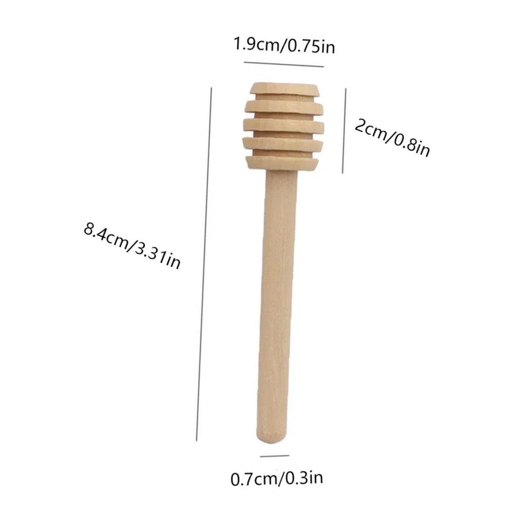 1-30pcs Mini Honey Stir Bar Mixing Handle Jar Spoon Practical Wood Dipper Honey Long Stick Supplies Honey Kitchen Tools