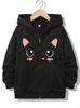 Kawaii Cat Terrier Zipper Hoodie - Casual Y2K Style for Boys & Girls