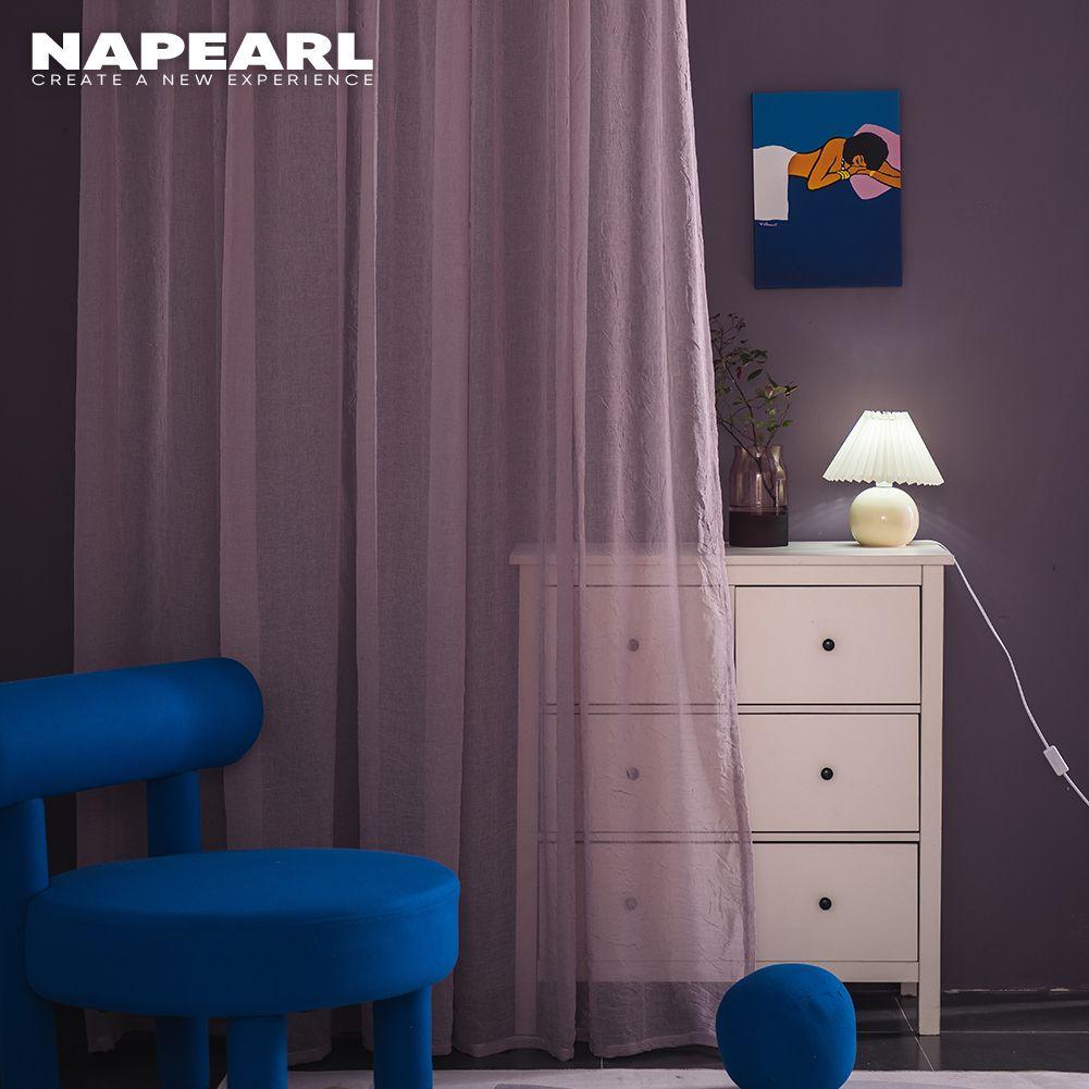 1PC NAPEARL Modern Elegant Sheer Curtain Pleated Fabric Upgrade Window Tulle Curtain for Living Room Bedroom Home Decor