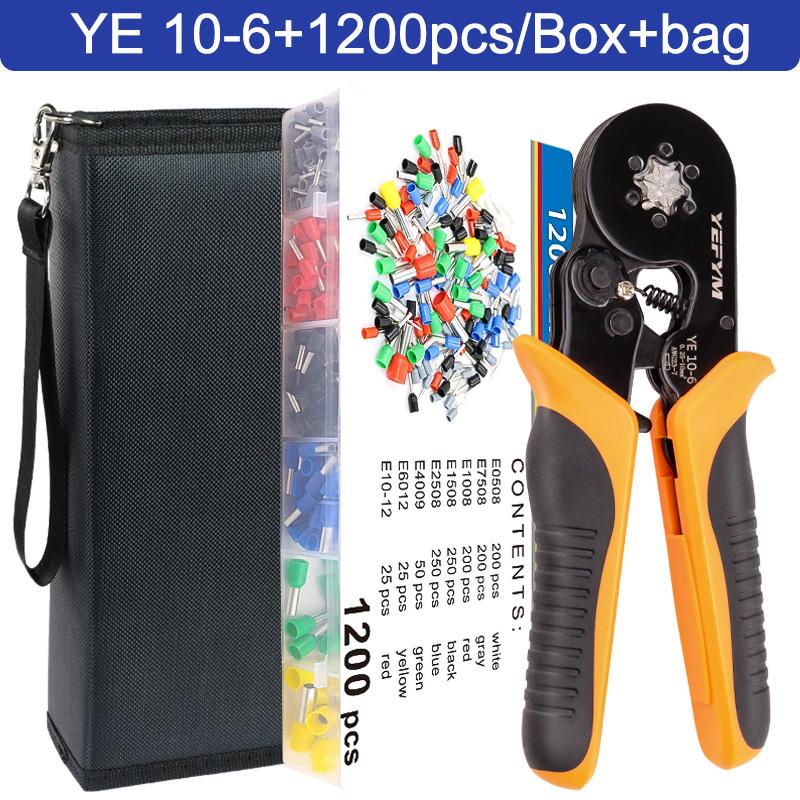 Hylseklemverktøy Selvjusterende sekskantet ledningskrimpetang for AWG23-7(0.25-10mm²) Skralle Ledningskrimpeverktøy YE 10-6