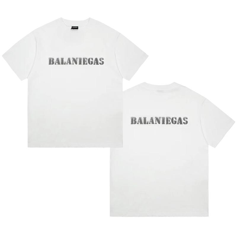 Balaniegas Short Sleeve T-Shirt Men's and Women's Couples Same Fashion Letter Printed Pure Cotton Loose Cotton Crew Neck T-Shirt