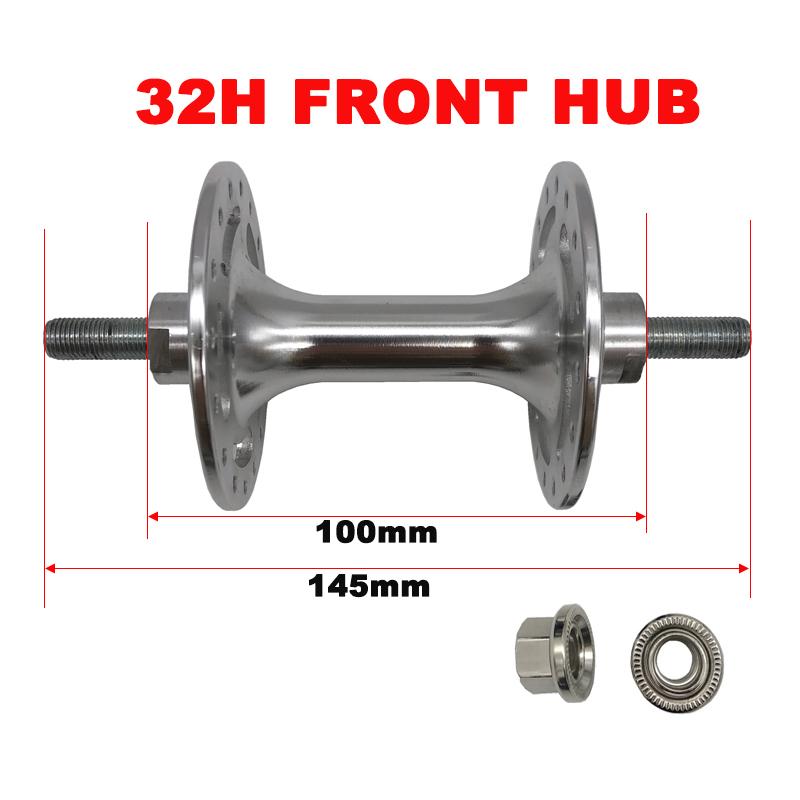 MAXFORD Bicycle Fixie Hub Bike Aluminum Hub Freewheel Sealed bearing 32H 36H Fixed Gear Bike Track Bike Cycling Parts 32H Front silver