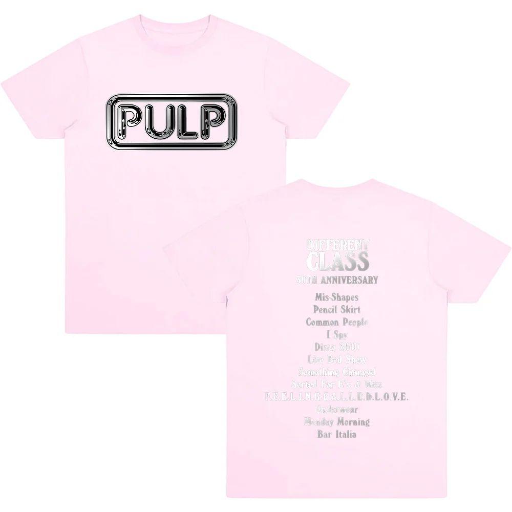 Y2K Tees Pulp Band DC30 Silver Logo TShirt Casual Cotton Tee Shirt Crew Neck Short Sleeve T Shirts Gift Tops Clothing Unisex