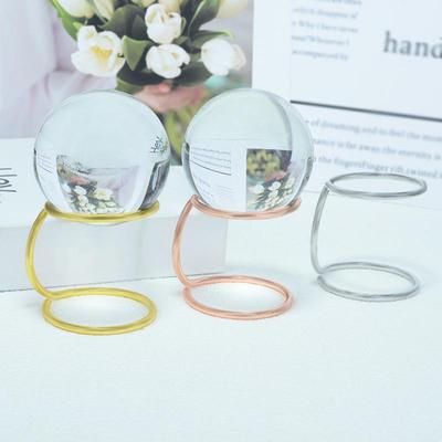 Modern Minimalist Luxury Crystal Ball Ornament with Metal Base