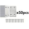 50-10PCS Stainless Steel Flat Right Angle Bracket Repair Board Furniture Fixed Connection Four Hole Corner Bracket with Screws