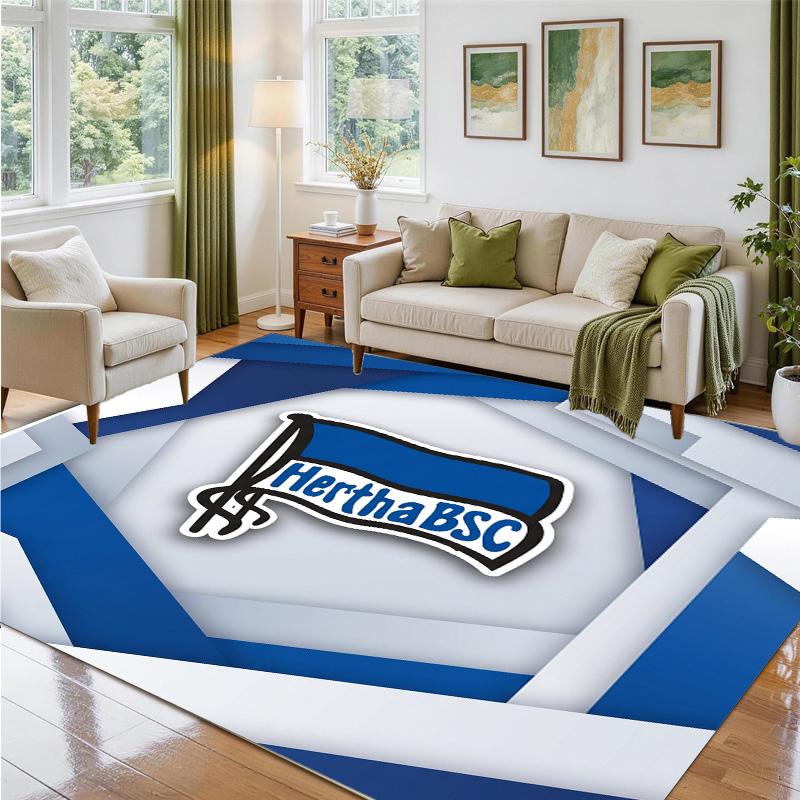 hertha bsc FC Design Crystal Velvet Rug Soft Decorative Mat for Bedroom Entrance