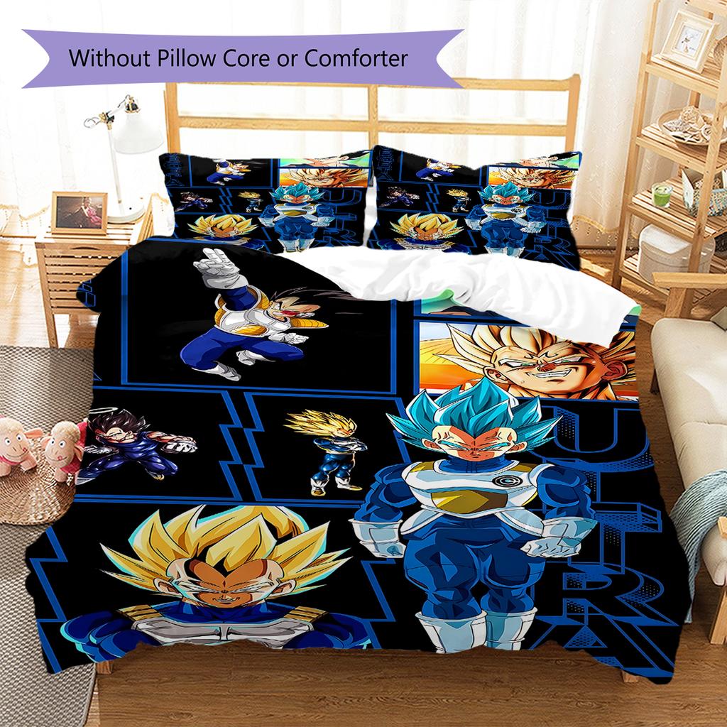 Dragon Ball Z 3pcs Bedding Set, Duvet Cover with 2 Pillowcases, Digital Printed, No Insert, Gift -HYQ11