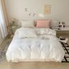 Pure Cotton Waffle Duvet Cover Simple Solid Soft Skin Friendly For Single Double And King Size Beds