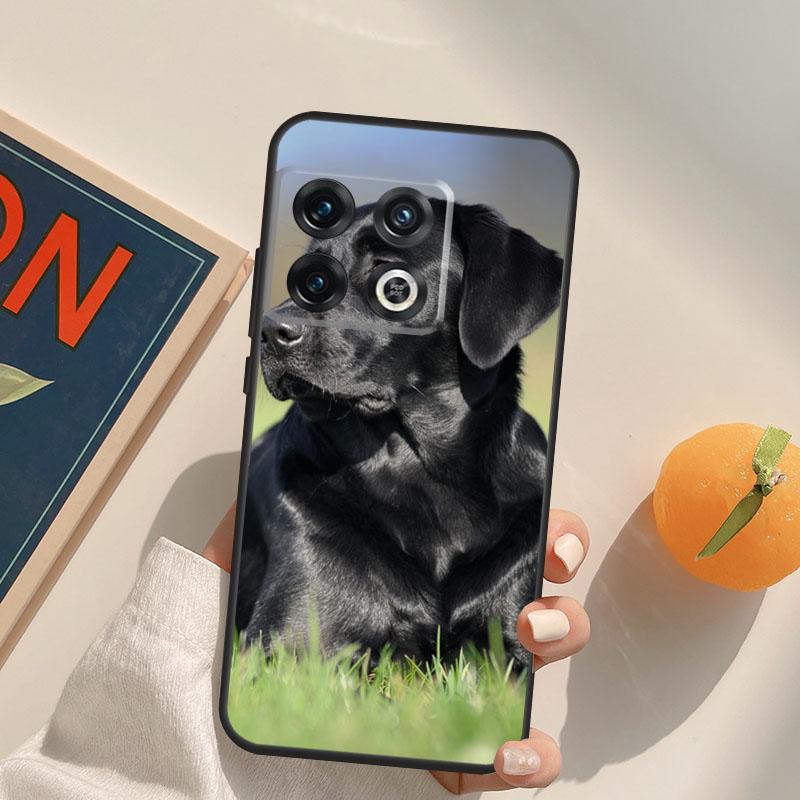 Schwarzer Labrador Retriever Tier Hund Hülle Für OnePlus 12R 13R 13T 10R 15 13 12 11 10T 8T Nord CE 4 3 2 Lite N20 N30 Nord 5 Hülle