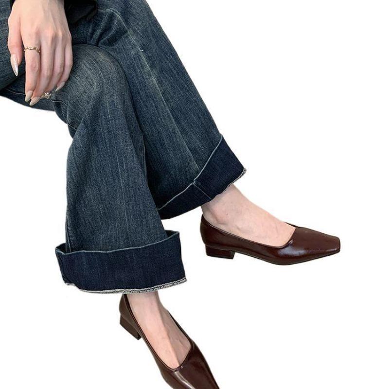 Fashion Hot Selling 2025 New Fashion High Heels Women Square Toe Pumps Elegant Low Heel Footwear Shallow Comfort Women Shoes Tacones