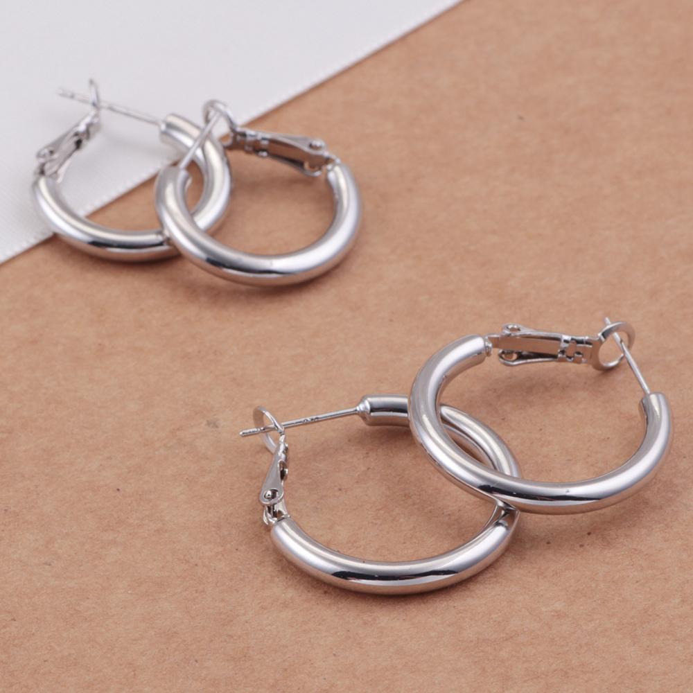 925 Sterling Copper Simple 21mm And 26mm Large Earrings With Fashionable Temperament Earrings Suitable For Women To Wear Zircon