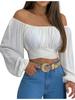 2025 Women's Off-the-Shoulder Lace-Up Long-Sleeve Top - Spring/Summer Trend